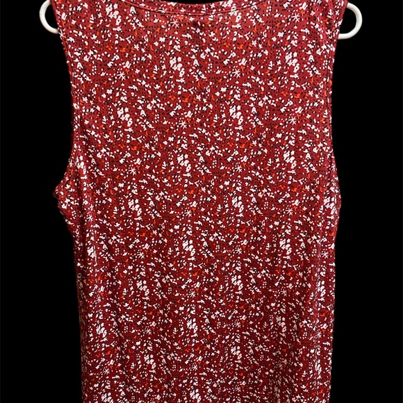 Womens Just Fashion Now Sleeveless Red Tank Camisole Top Size Large Crew Neck - Picture 2 of 3